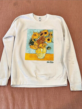 Van Gogh Sunflowers Sweatshirt Size Small wm’s - STAINED
